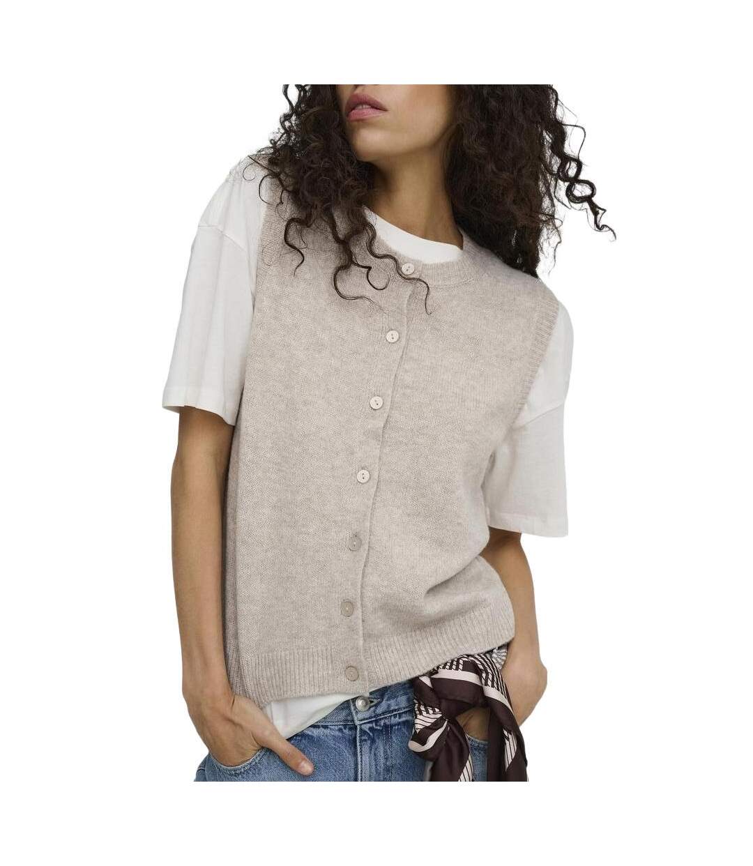 Gilet beige femme only livia-1