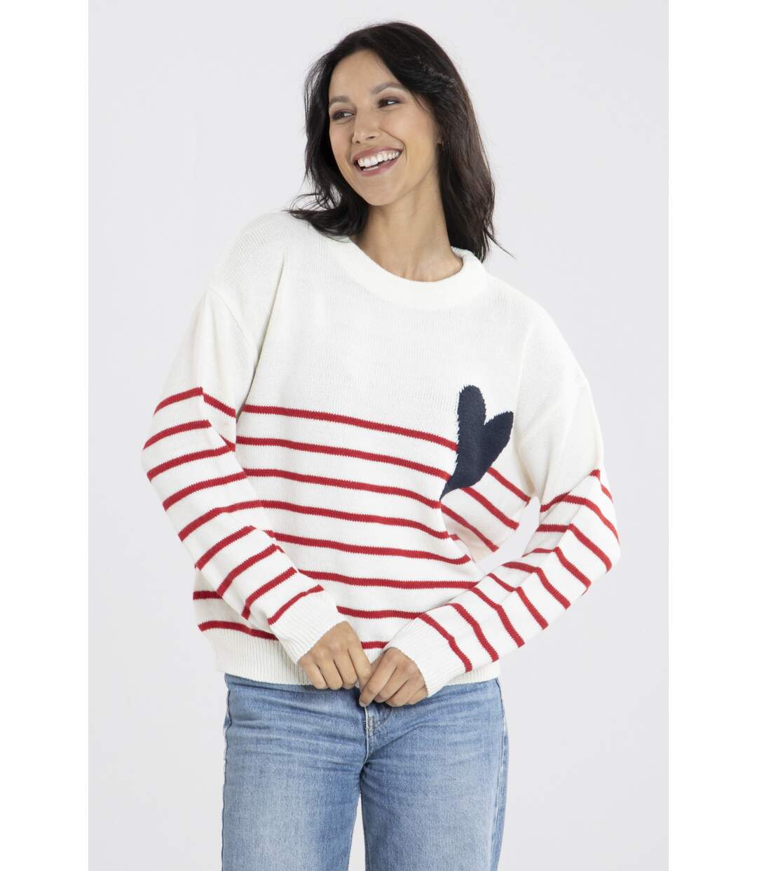 Pull Marif Blanc/Rouge-2