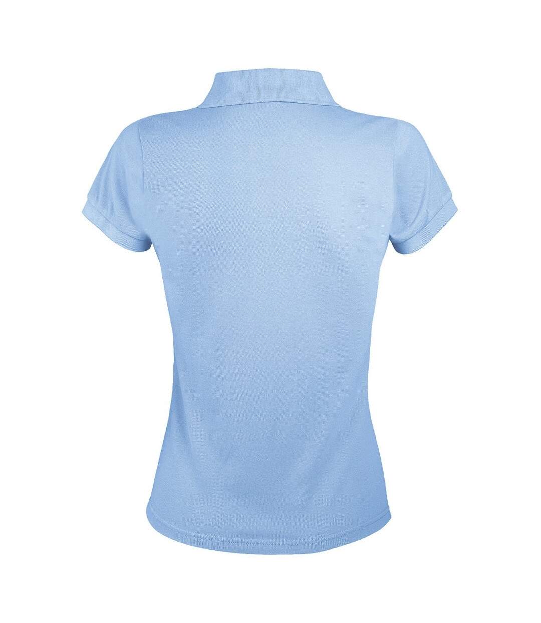 Polo manches courtes prime femme bleu ciel SOLS