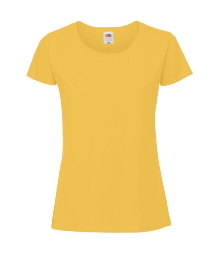 Womens/ladies Ringspun Premium T-shirt Sunflower Fruit Of The Loom