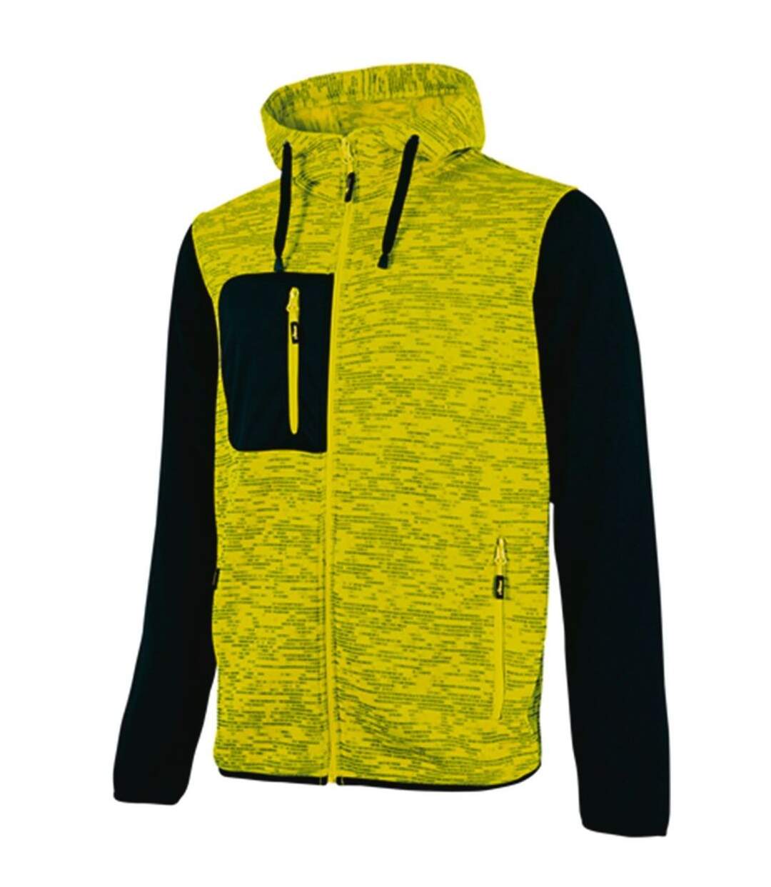 Gilet sweat de travail zippé - Homme - UPEY174 - jaune fluo