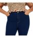 Womens/ladies High Rise Skinny Jeans Mid Blue Brave Soul-4