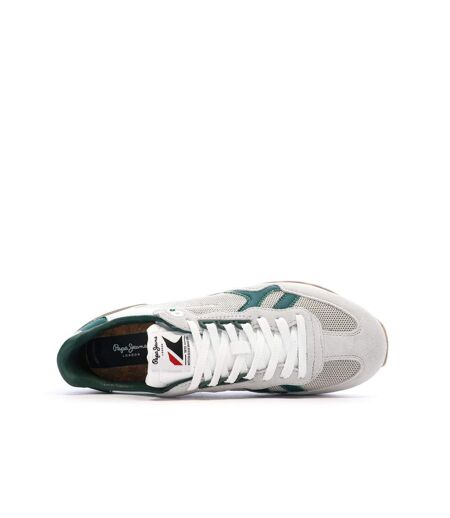 Baskets grises/vertes homme pepe jeans brit retro