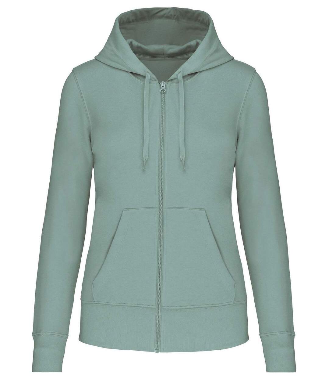 Sweat à capuche zippé écoresponsable - femme - K4031 - vert amande