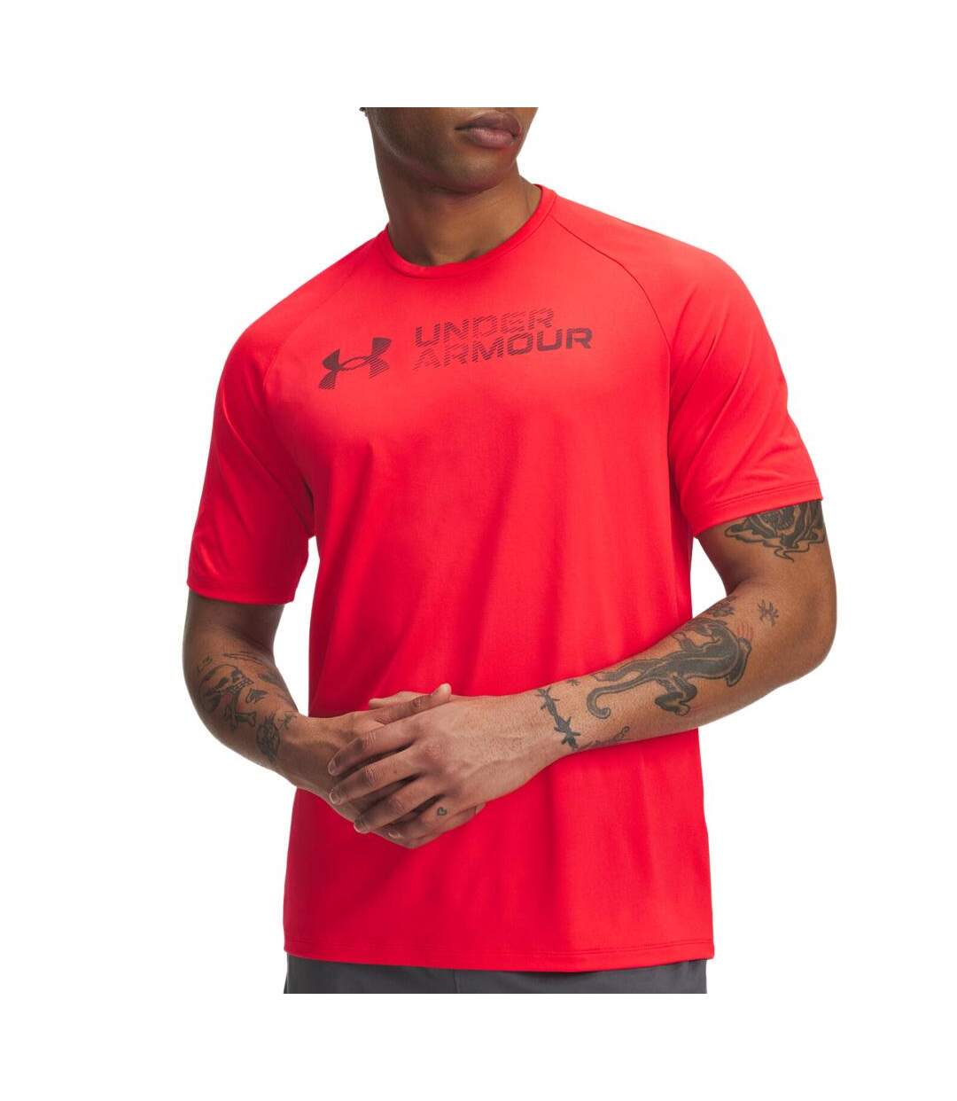 T-Shirt rouge homme under armour reflective-1