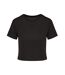 Womens/ladies Triblend Crop Top Black Proact-1