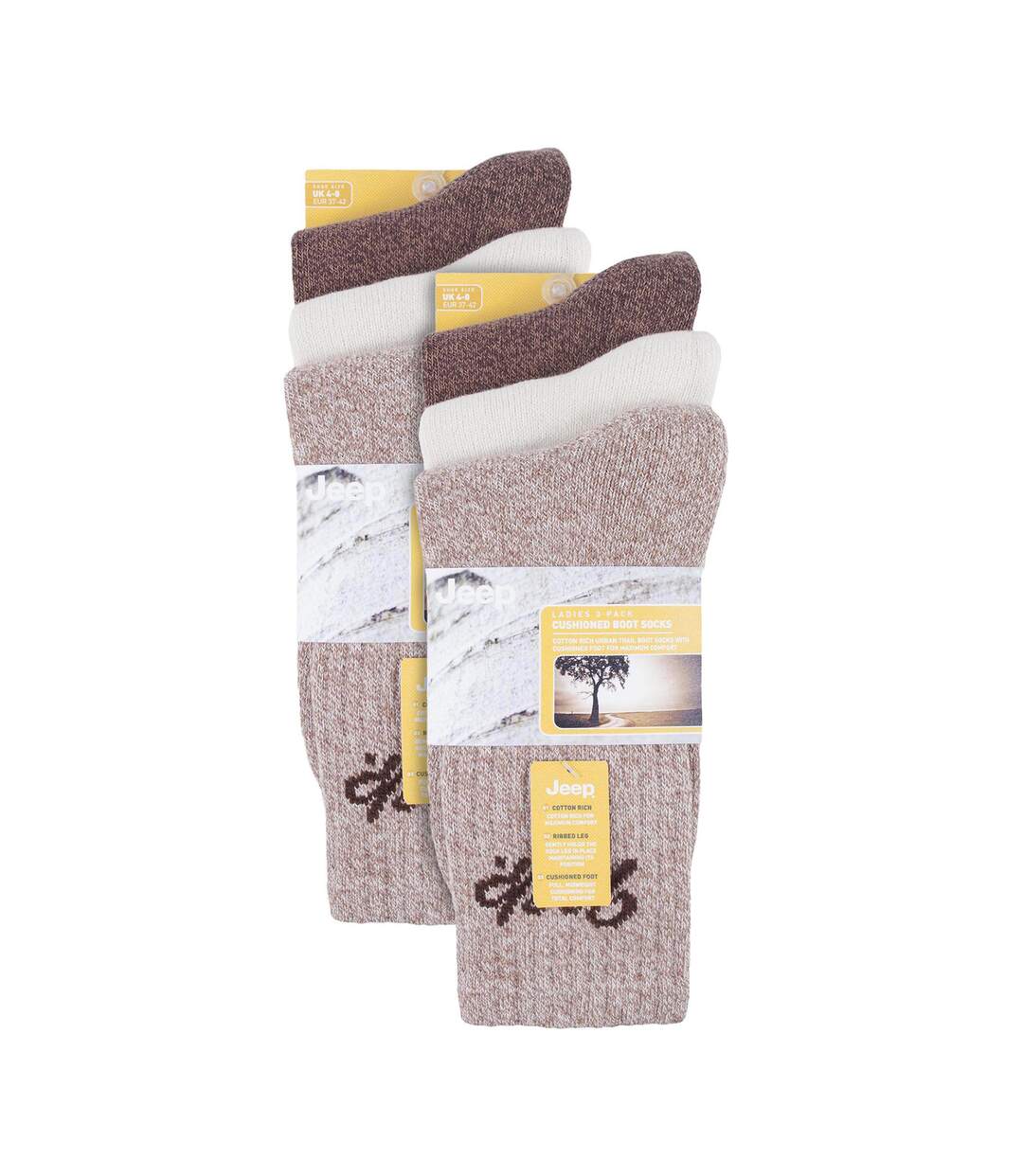 Lot de 6 chaussettes de randonnée en coton respirant pour femme-2