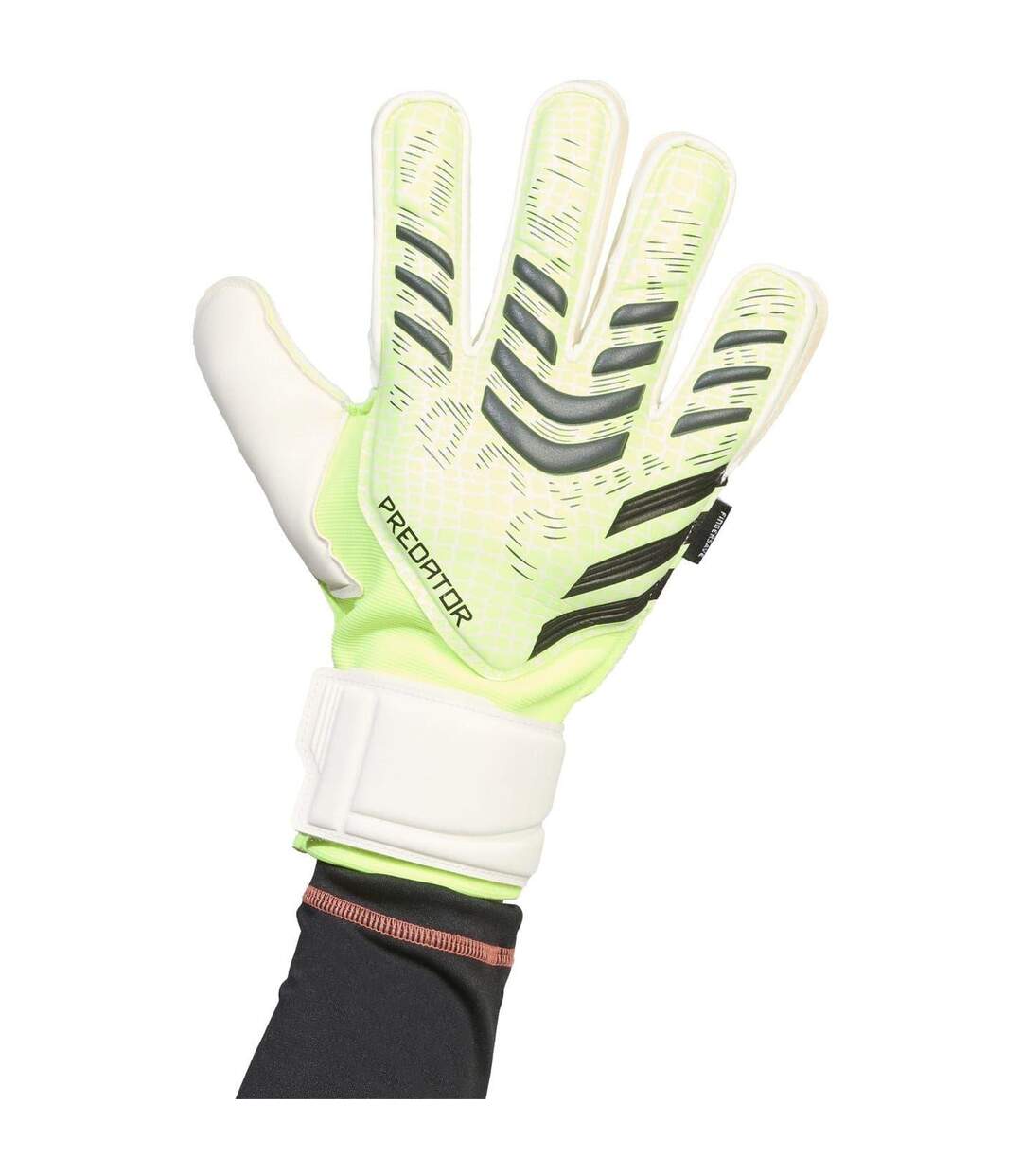 Unisex Adult Predator Match Fingersave Goalkeeper Gloves Lemon Black Adidas-2