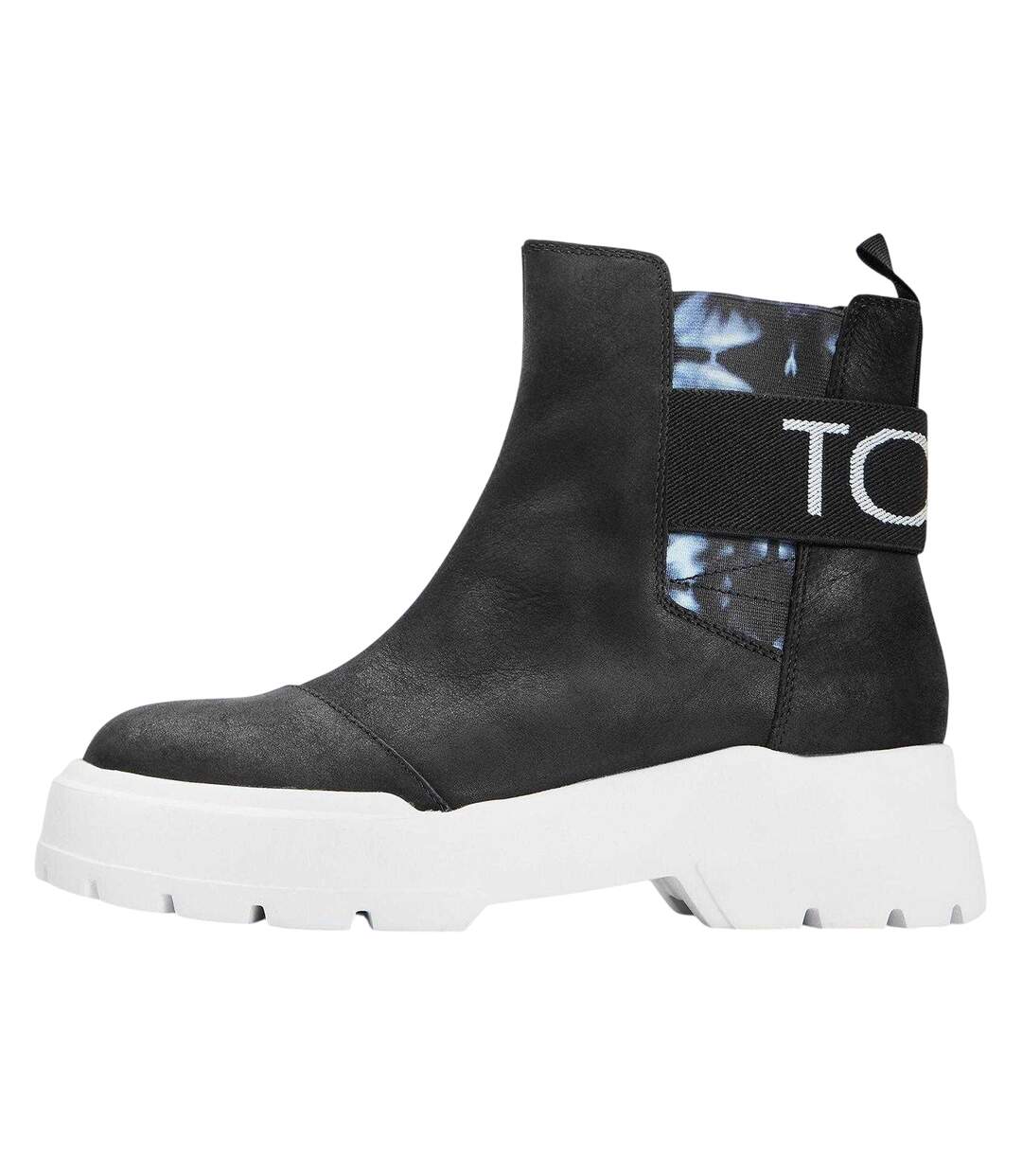 Womens/ladies Logo Leather Low Cut Boots Black Toms-2