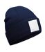 Bonnet Bleu Marine Oxford Blanc Beechfield-1