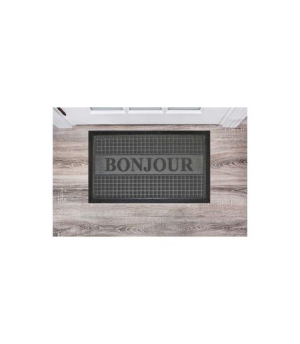 Tapis d'Entrée Bonjour 45x75cm Gris