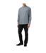 Mens Patterned Poplin Long-sleeved Shirt Navy Gingham Fabric-4
