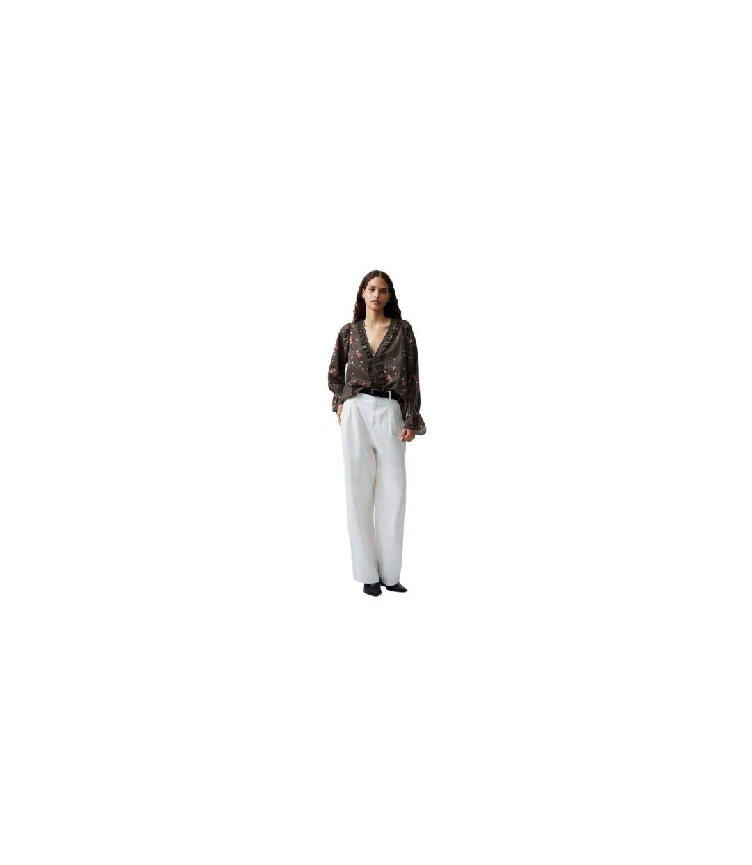 Blouse Manches Longues Carina Femme Kaki French Connection-1