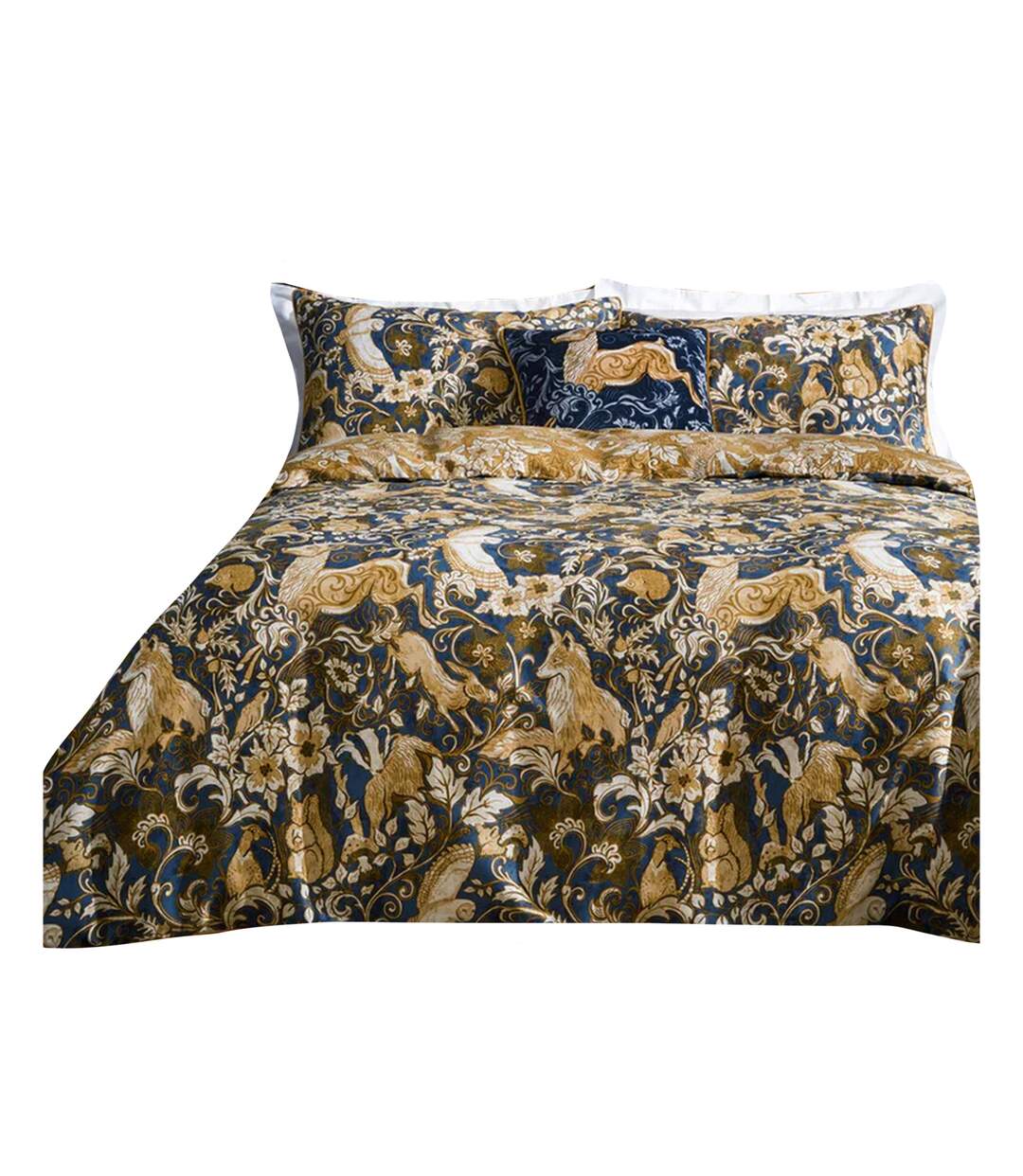 Harewood british cotton animals duvet cover set blue Paoletti-1