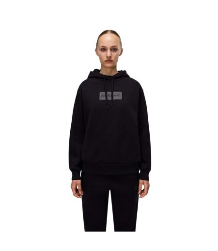 Sweat À Capuche Motif/style Logo Rectangulaire Femme Noir Napapijri