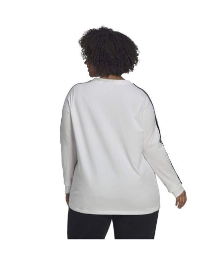 Haut Manches Longues Motif/style 3 Rayures Femme Blanc Adidas