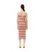 Womens/ladies Striped Cotton Blend Long Maxi Dress Multicoloured Lacoste-2