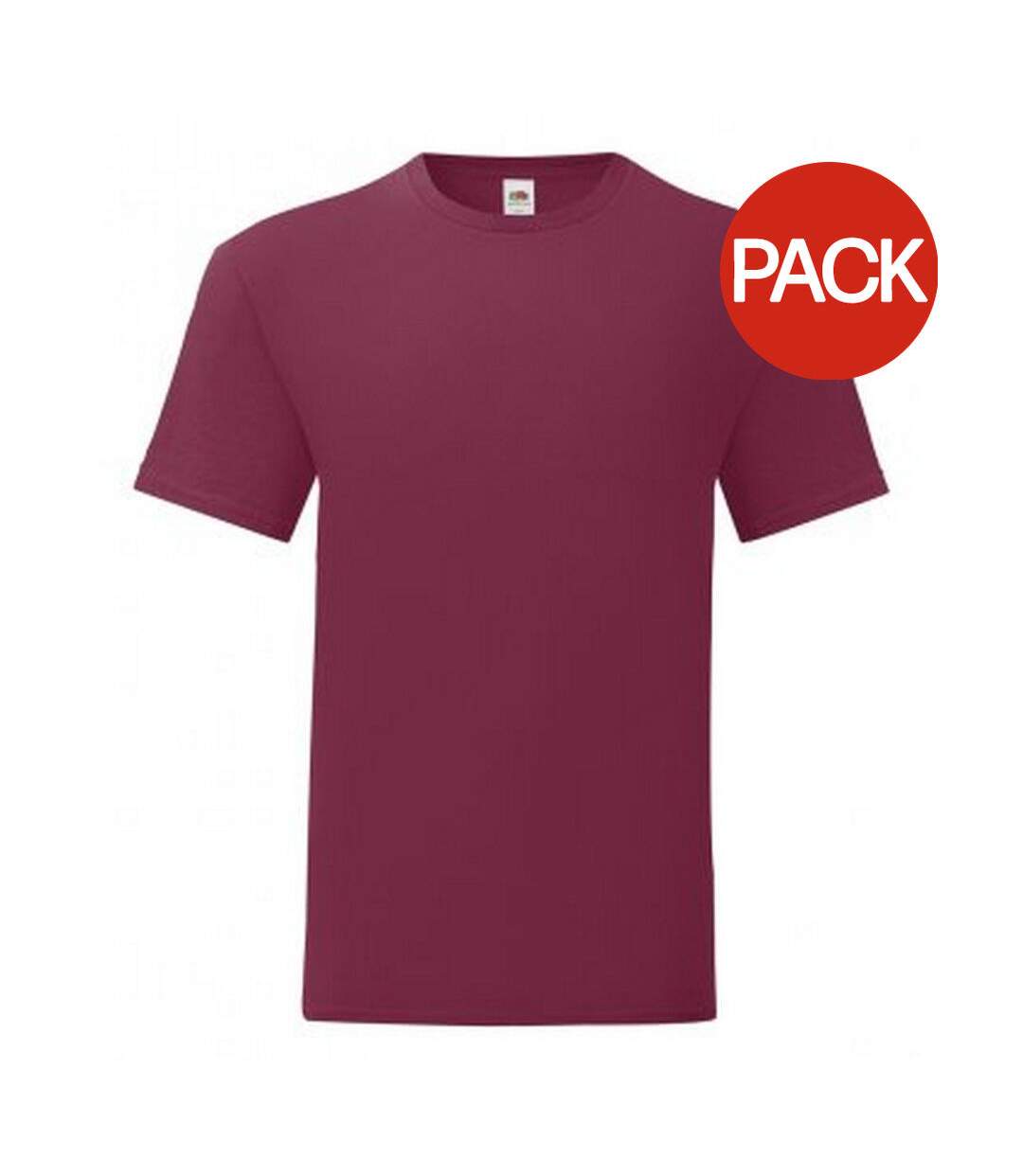 T-shirt iconic hommes bordeaux Fruit of the Loom-1