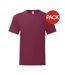 T-shirt iconic hommes bordeaux Fruit of the Loom-1