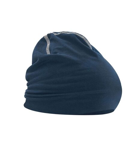 Bonnet En Coton Hemsedal Unisexe Adulte Bleu Marine Blanc Beechfield