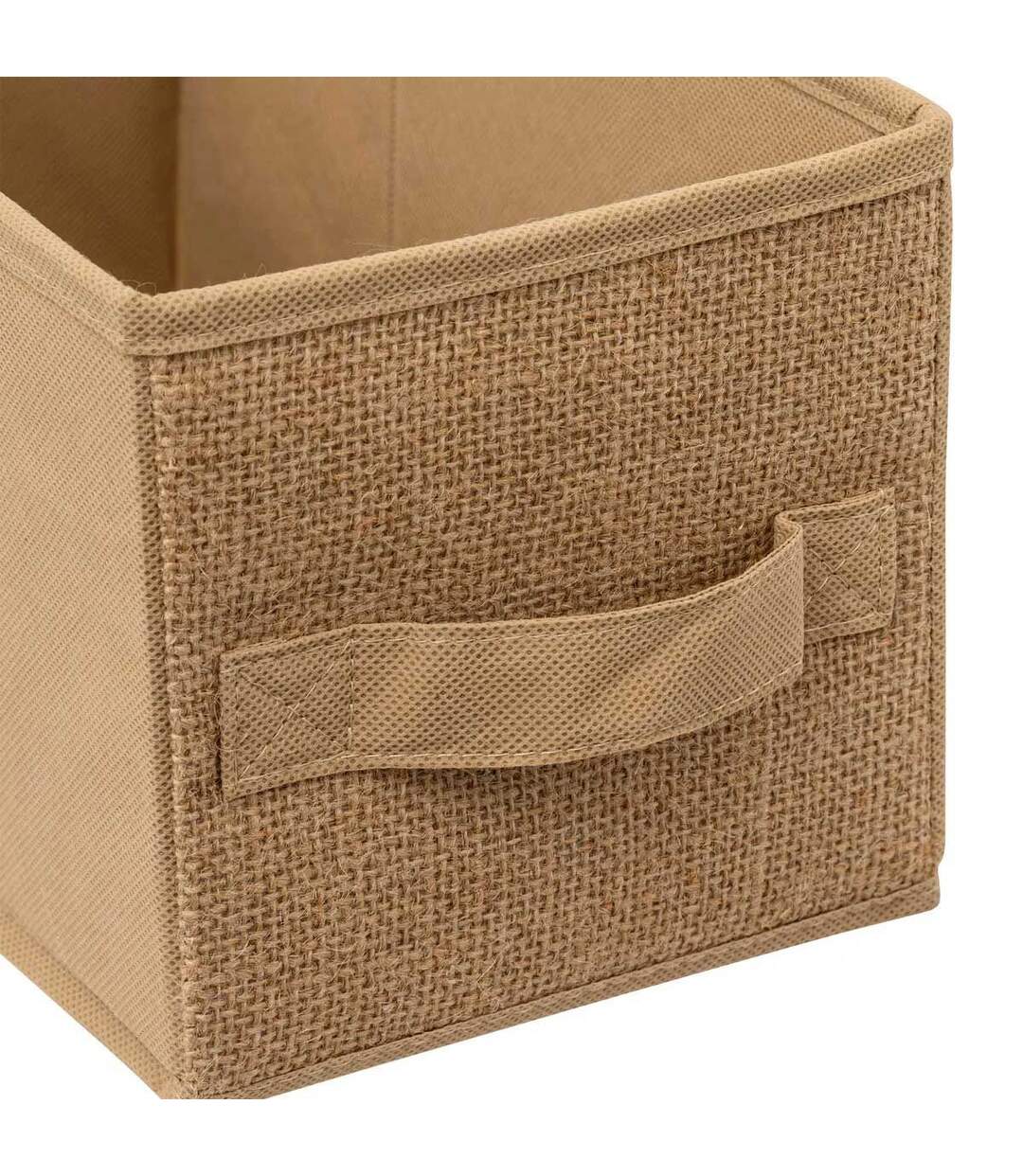 Boîte de Rangement Toile de Jute 15x31cm Beige Lin-2