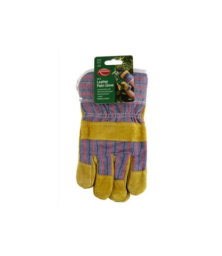 Ambassador Unisex Adult Leather Palm Gardening Gloves (Yellow/Blue/Red) (One Size)