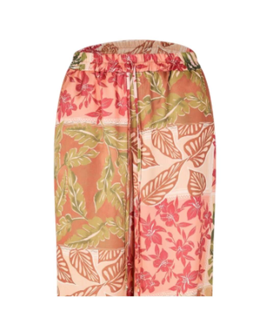 Womens/ladies Patchwork Wide Leg Trousers Multicoloured Biba-3