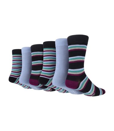 Wildfeet - 6 Paires Homme Chaussettes Bambou Rayures Rigolotes