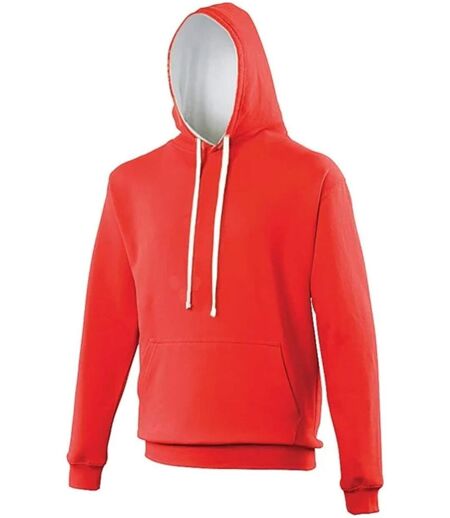 Sweat à capuche contrastée unisexe - JH003 - rouge et blanc