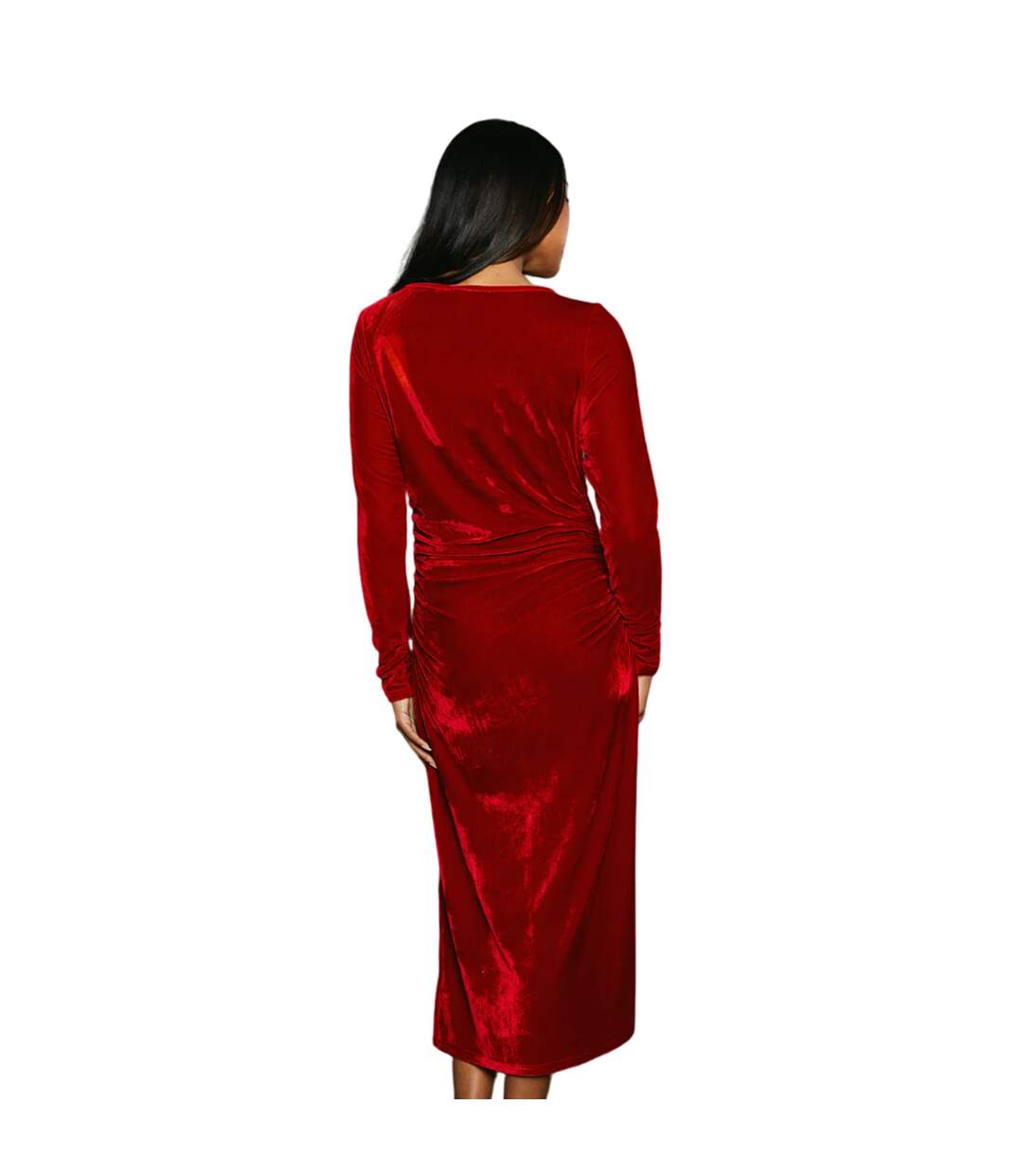 Robe mi-longue femme rouge Principles-2