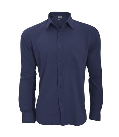 Henbury Mens Wicking Long Sleeve Work Shirt (Navy) - UTRW2696