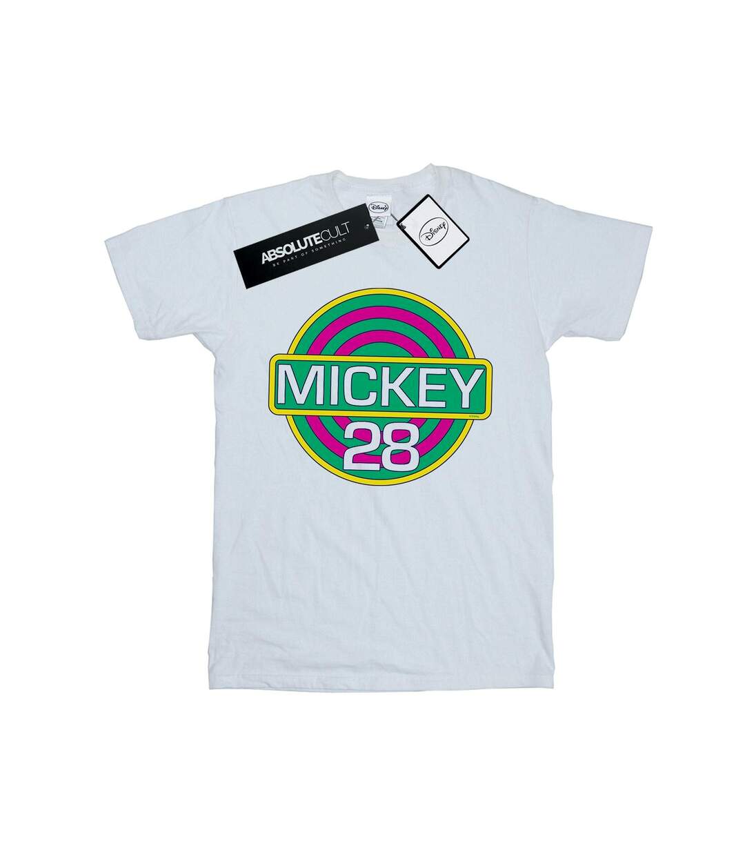 Disney Femme/Ladies Mickey Mouse Mickey 28 Cotton Boyfriend T-Shirt (Blanc) - UTBI48643-1