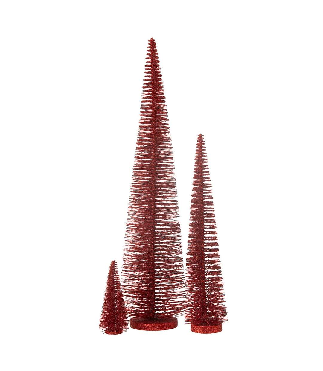 Sapin de Noël Déco Pailleté Josh 61cm Rouge-2