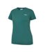 Womens/ladies Plain Crew Neck Fitted T-shirt Forest Green Slazenger-3