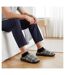 OZABI Pantoufles Ouvertes Homme, Jacquard Écossais, Semelle Antidérapante-2