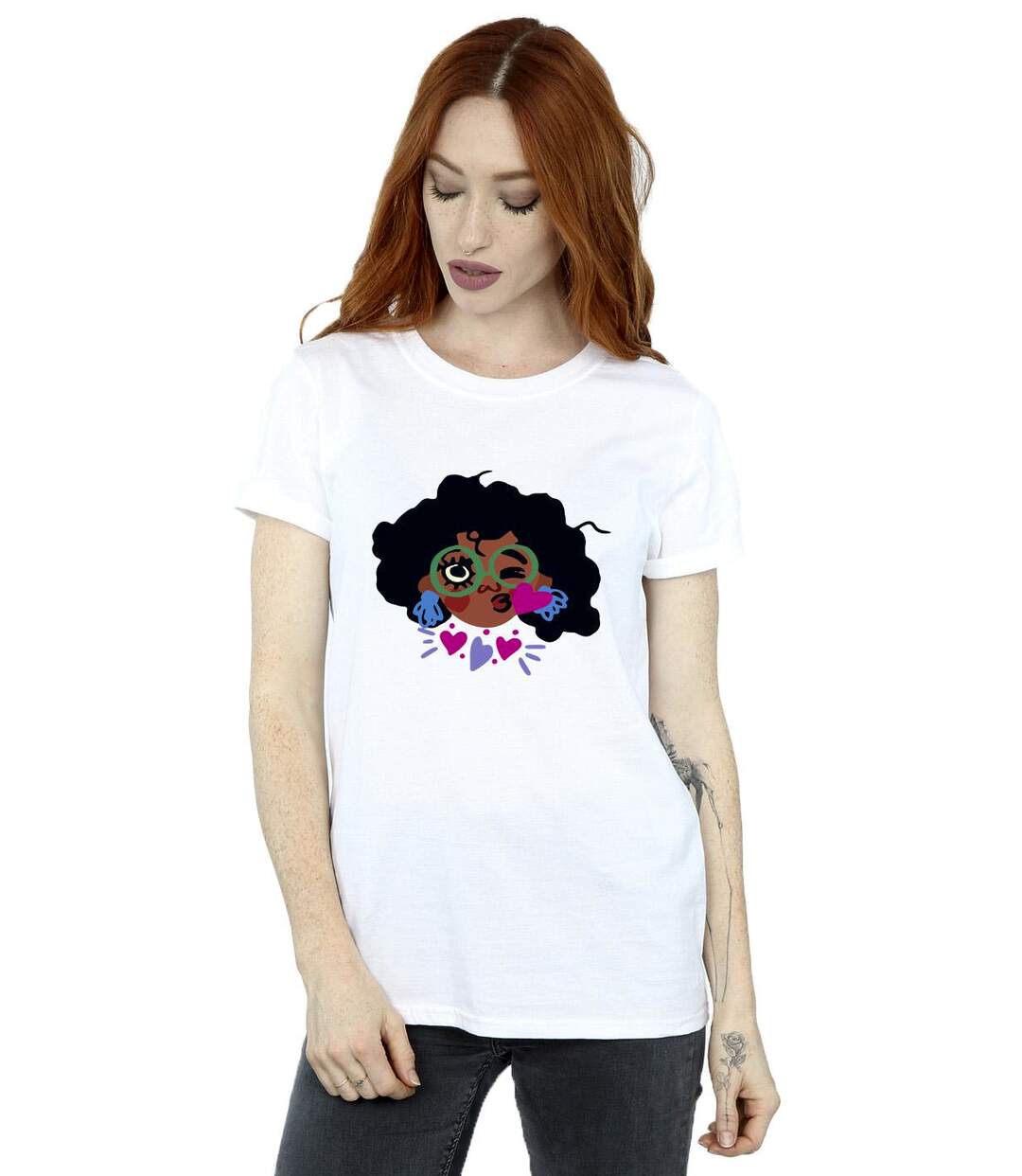 Disney Womens/Ladies Encanto Mirabel Kiss Cotton Boyfriend T-Shirt (Blanc) - UTBI22445-2