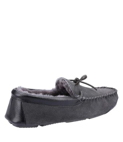 Cotswold Mens Northwood Suede Moccasin Slippers (Gray) - UTFS8611