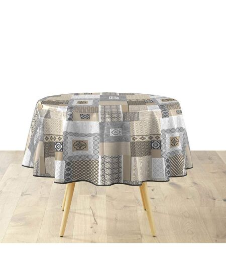 Nappe Ronde Imprimé Costa 160cm Beige