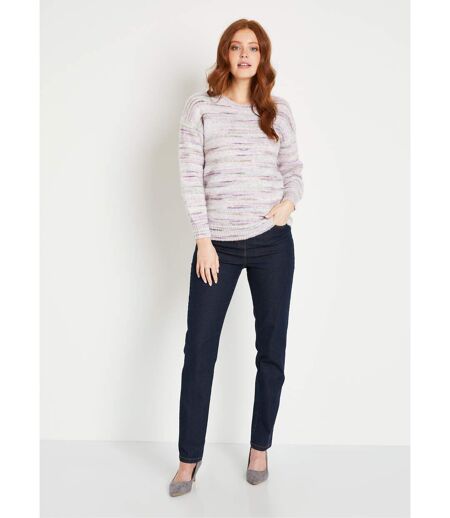 Pull chaud mouliné col rond avec laine