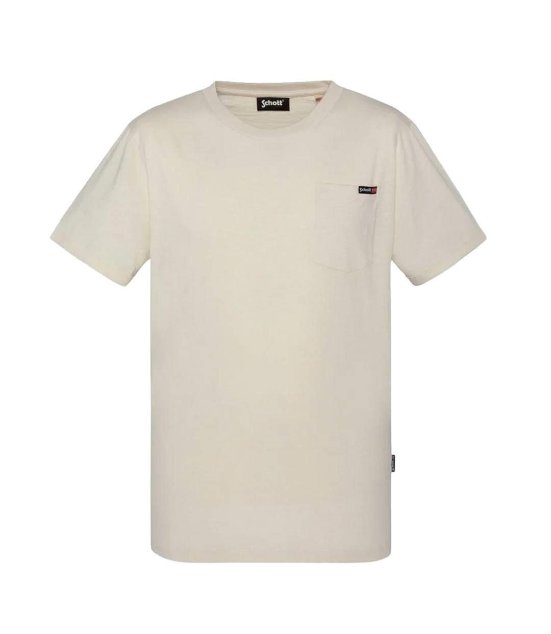 T-Shirt beige homme schott tskea1-1