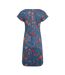 Womens/ladies tallahasse leafy floral organic cotton dress ensign blue Weird Fish