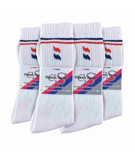 12 paires de chaussettes de sport respirantes en coton pour hommes