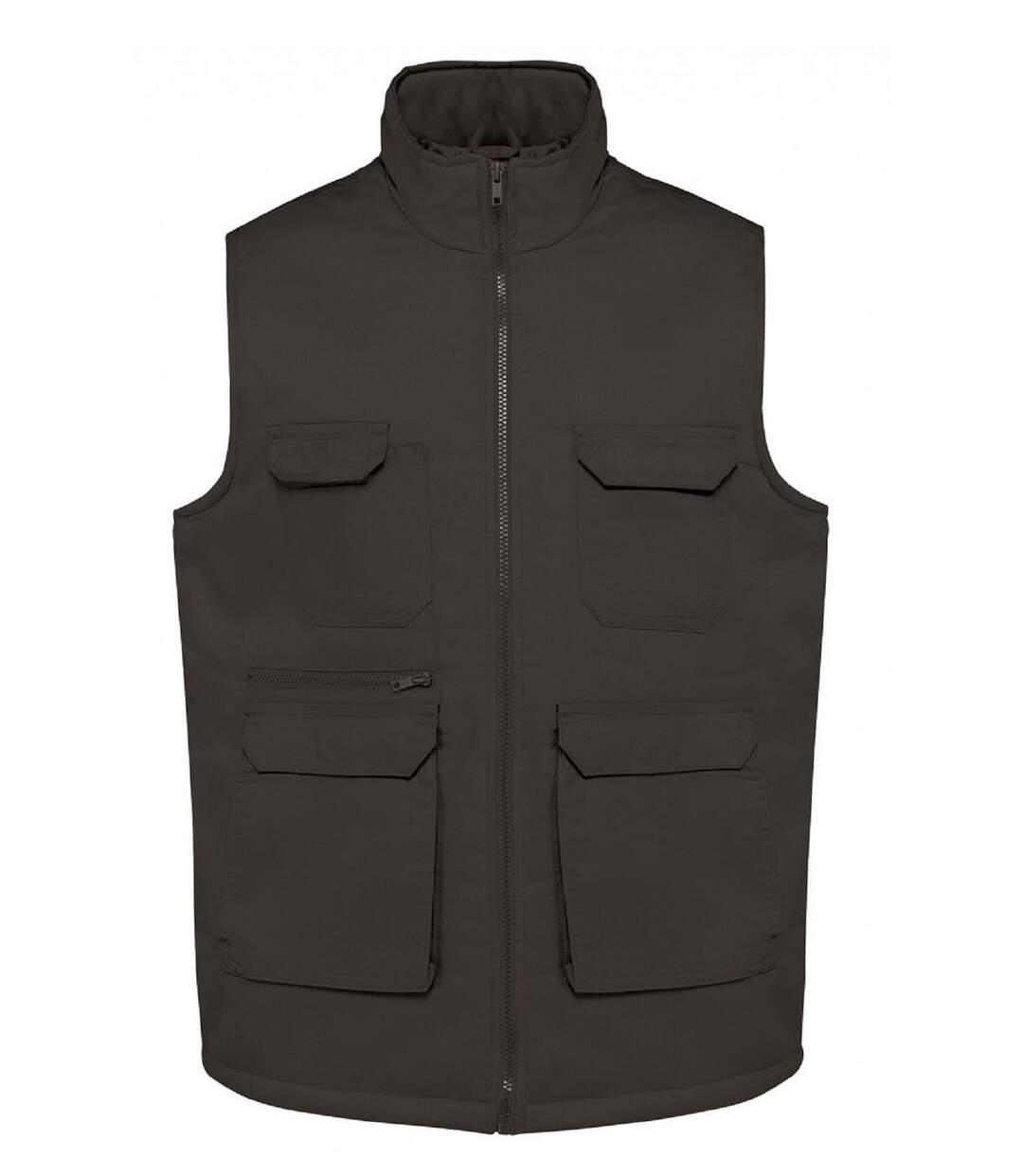 Gilet multipoches rembourré sans manches - Unisexe - WK607 - gris foncé