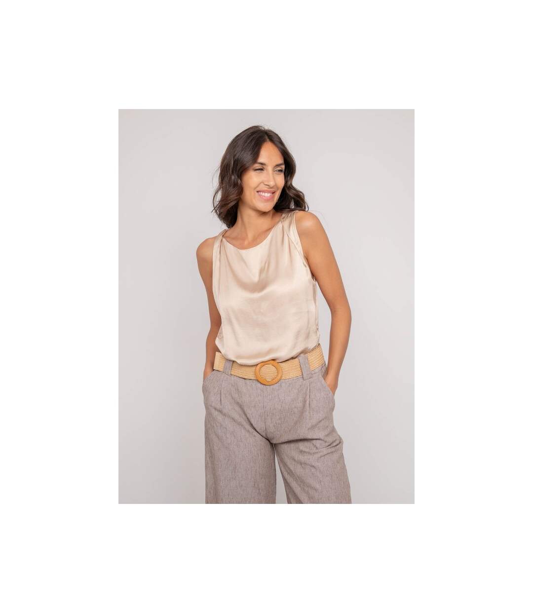 Top sans manches effet satin FARESSIE - Dona X Lisa-1