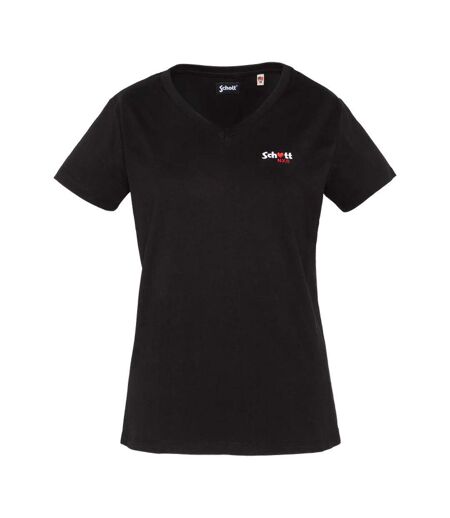 T-Shirt noir femme schott tsbrodedw