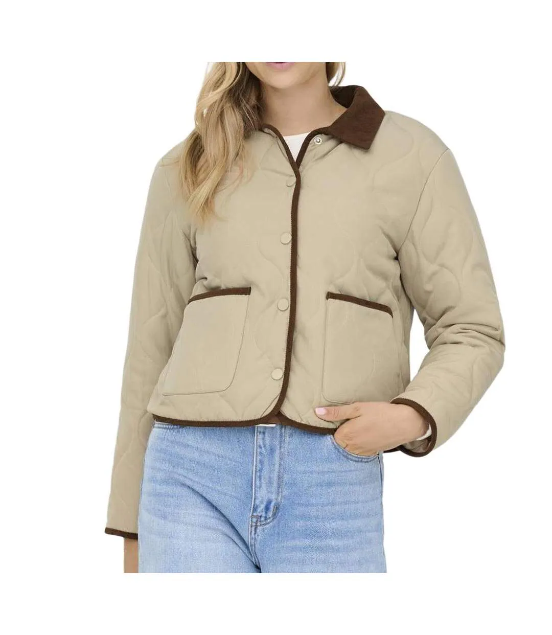Veste beige femme jdy quilted barn-1