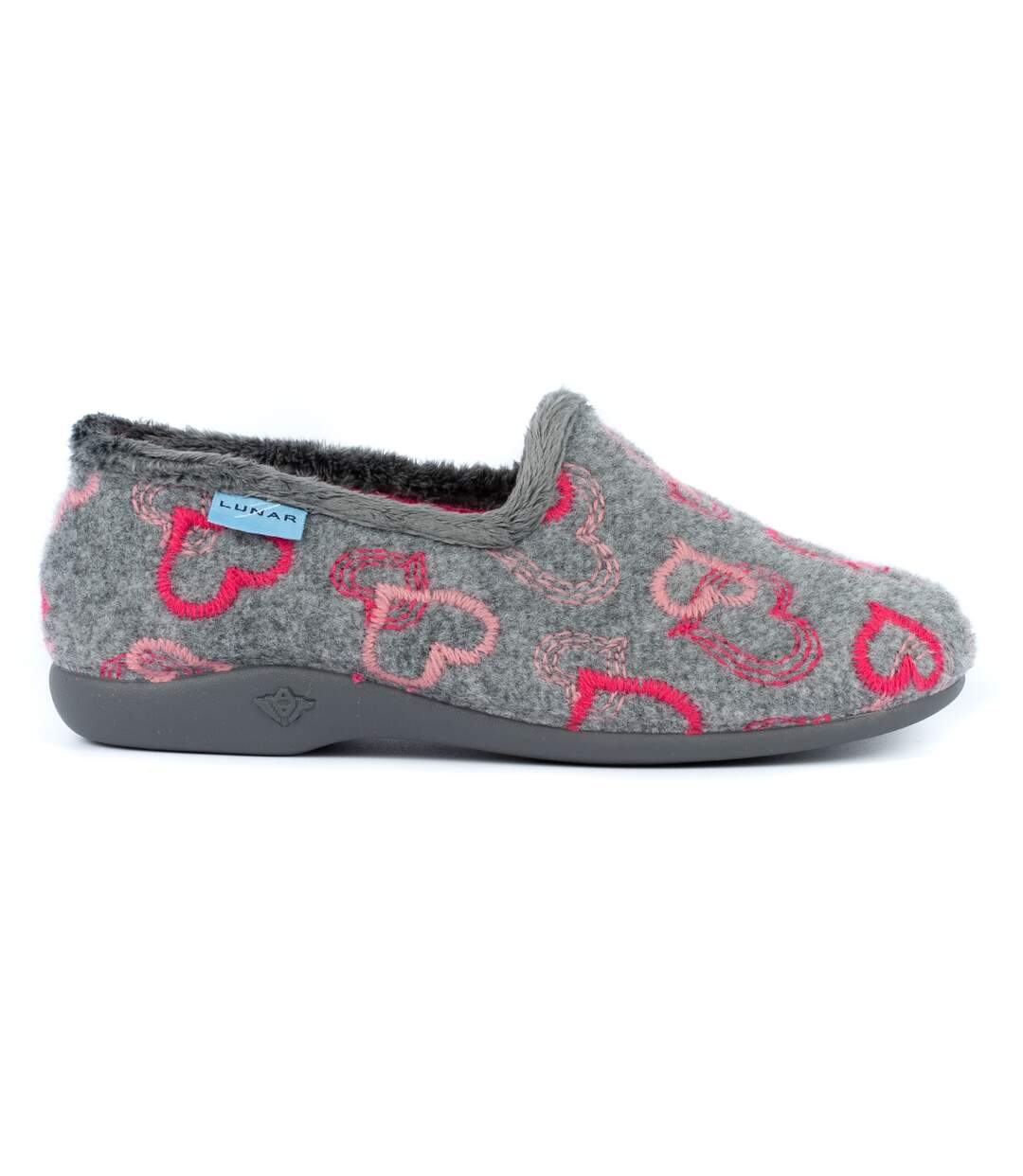 Chaussons jolly femme gris / rose Lunar-3