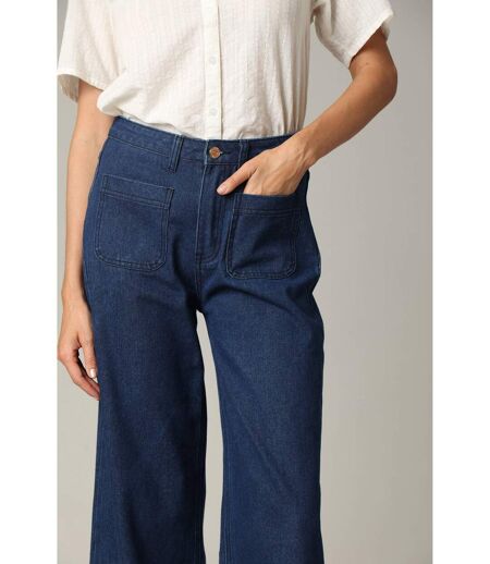 Jean Wide Leg en denim avec braguette à fermeture à glissière LILOO