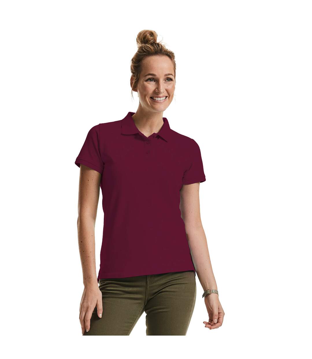 Russell Womens/Ladies Pure Organic Polo (Burgundy) - UTBC4663