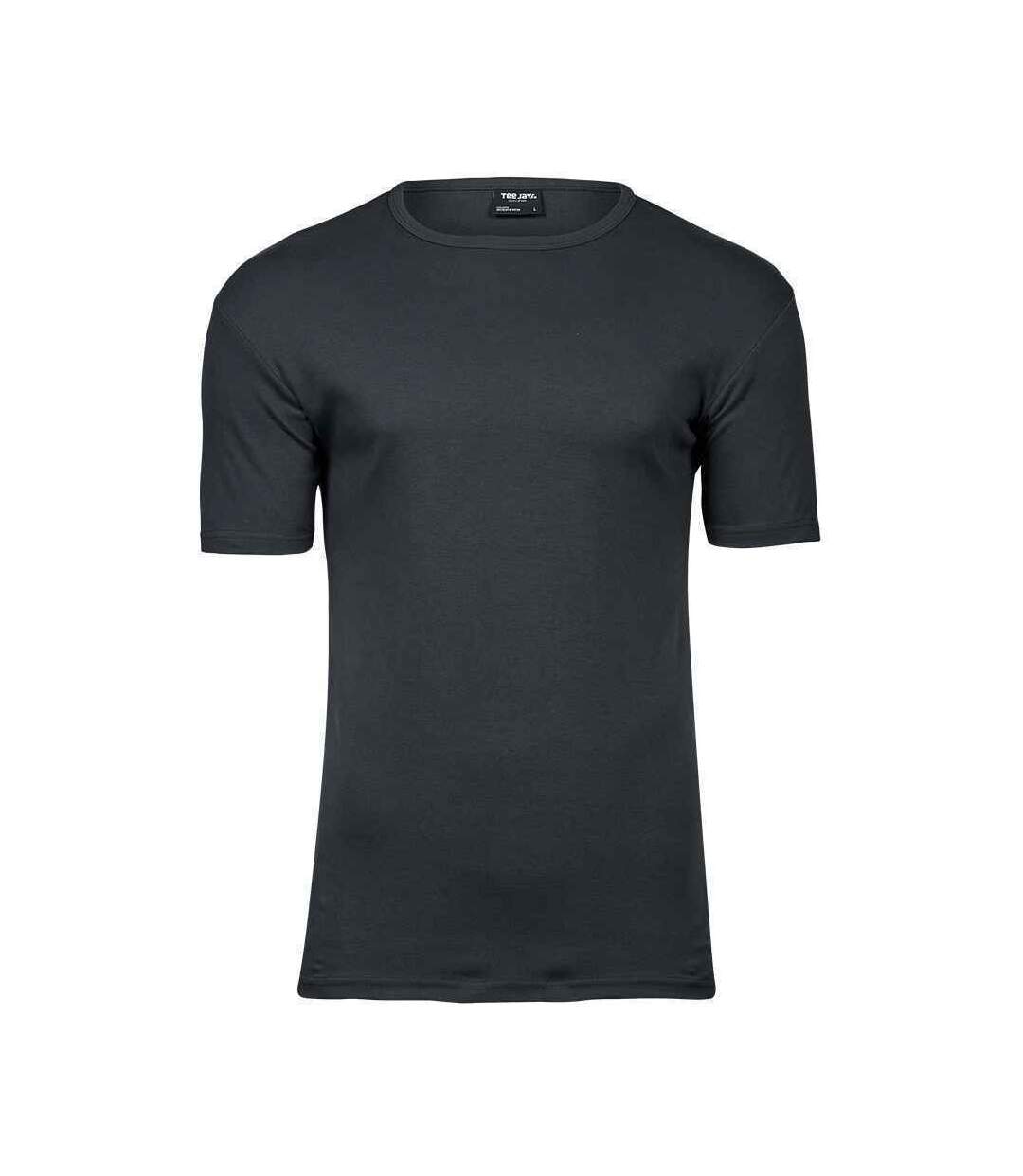T-shirt Interlock Hommes Gris Foncé Tee Jays-1